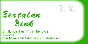bertalan mink business card